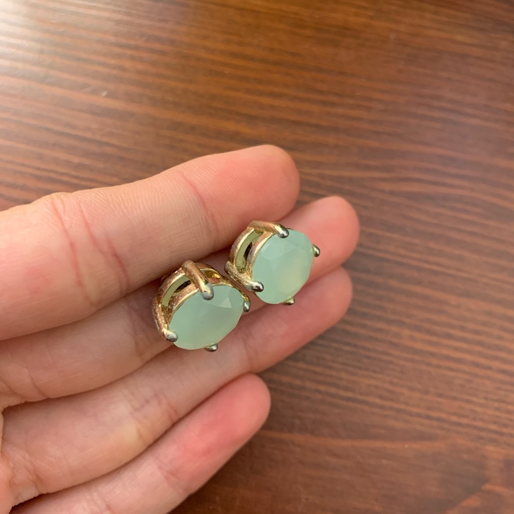 Teal stone earrings